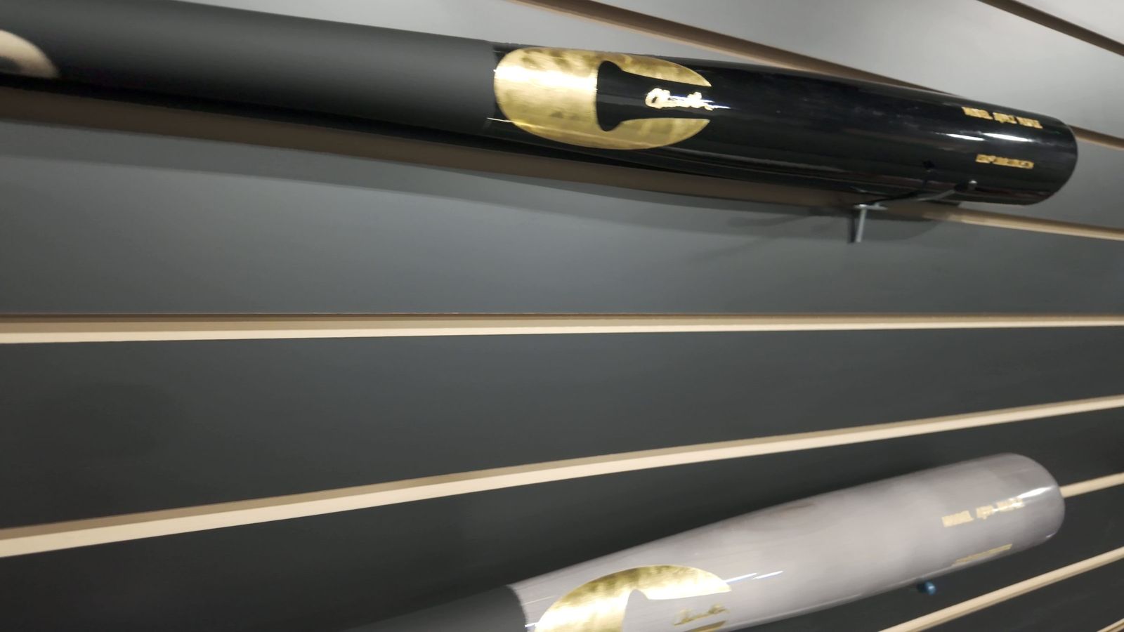 Chandler bats on the slatwall at the lab